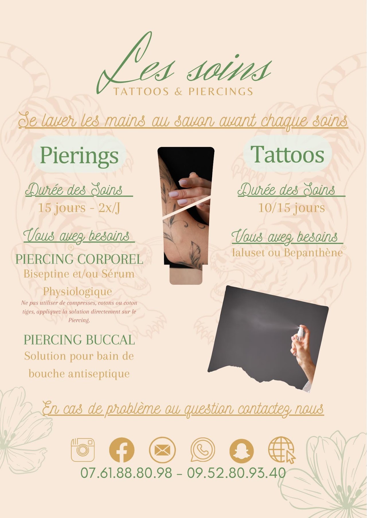 Livret de soins tatouage piercing Fréjus Dermagraphic page 2