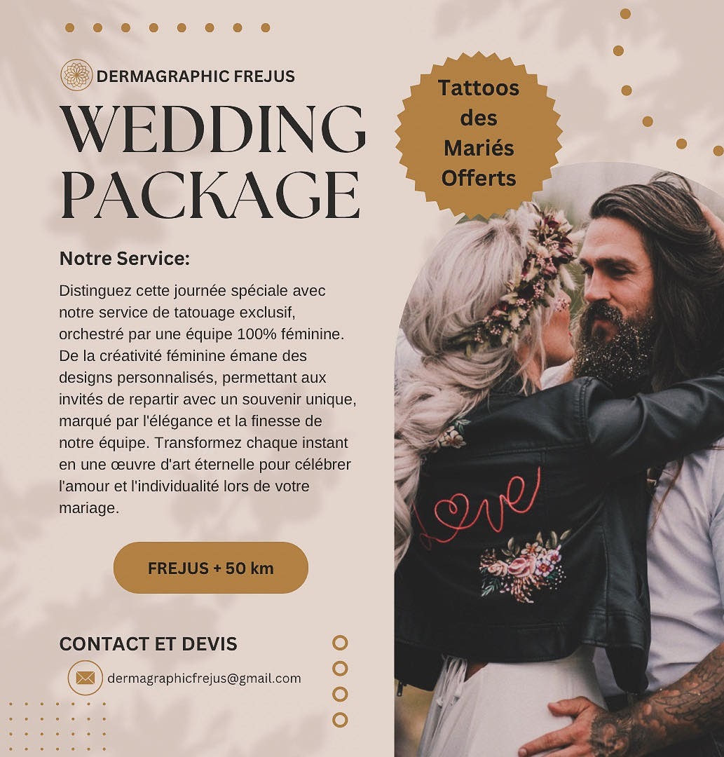 Wedding Package tatouage mariage Fréjus Dermagraphic studio féminin Var